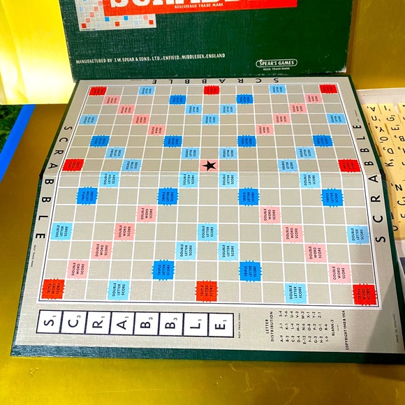 SCRABBLE BOARD GAME VINTAGE 1955 SPEAR’S GAME MADE IN ENGLAND  COMPLETE - Picture 4 of 16